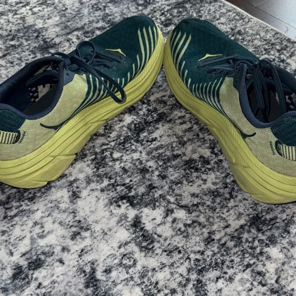Men’s Hoka Rincon Athletic Shoes in Navy and Lime - Picture 8 of 9